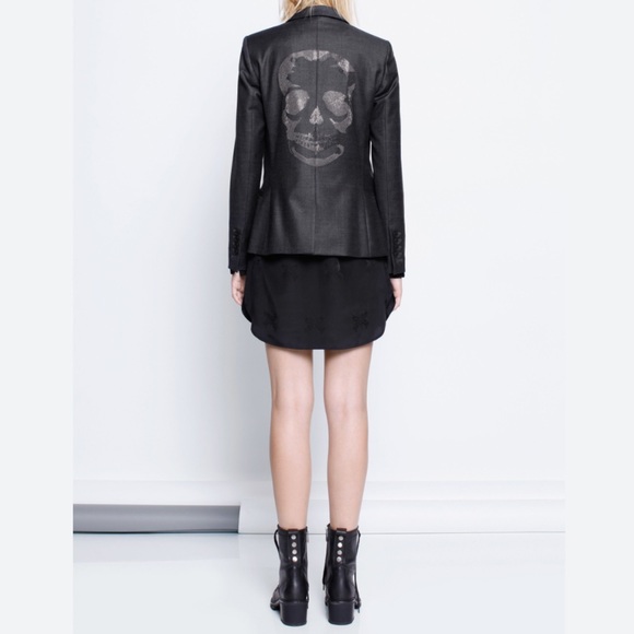 NWOT ZADIG & VOLTAIRE VEDAX CUSTO skull Blazer - Picture 1 of 9